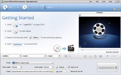 Leawo DVD to iPad Converter - Convertir une vidéo DVD au format iPad
