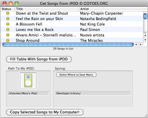 Holen Sie sich Songs von der iPOD-Software