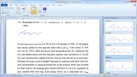 Chem4Word - Complemento de química para Word 3.0.33 - Software para escribir fórmulas químicas en Word