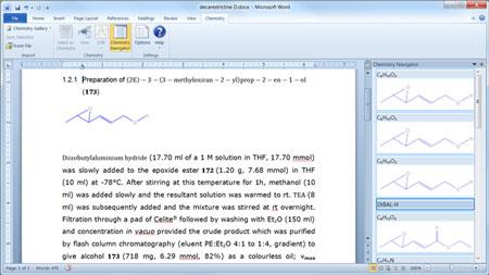 Chem4Word - Chemistry Add-in for Word 3.0.33 - Software to write chemical formulas in Word