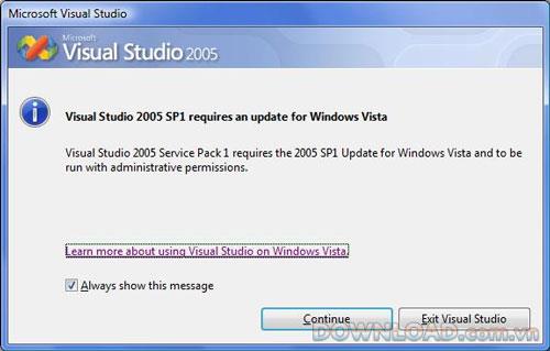 Microsoft Visual Studio 2005 Service Pack 1 - Package de mise à jour SP1 pour Visual Studio 2005