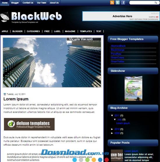 BlackWeb - Technologie-Themenvorlage