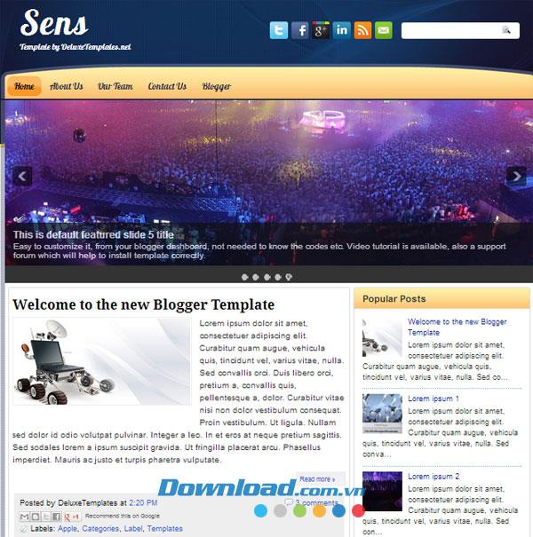 Sens - Vorlage viele kostenlose Themen für Blogger