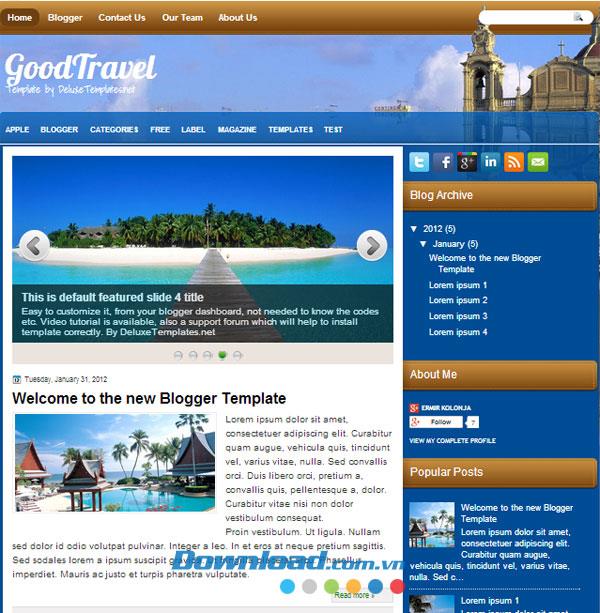 GoodTravel - Kostenlose Vorlage für Reisethemen
