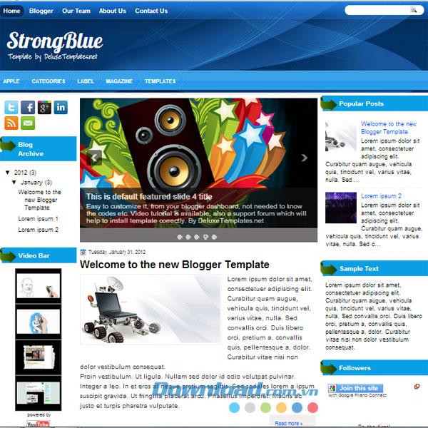 StrongBlue - Kostenlose Tech-Theme-Vorlage