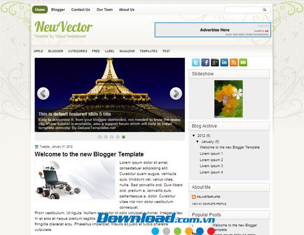 NewVector - Kostenlose Vorlage für Blogger