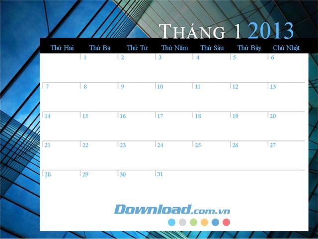 Kalender 2013 (Montag-Sonntag) - 2013 Kalendervorlage