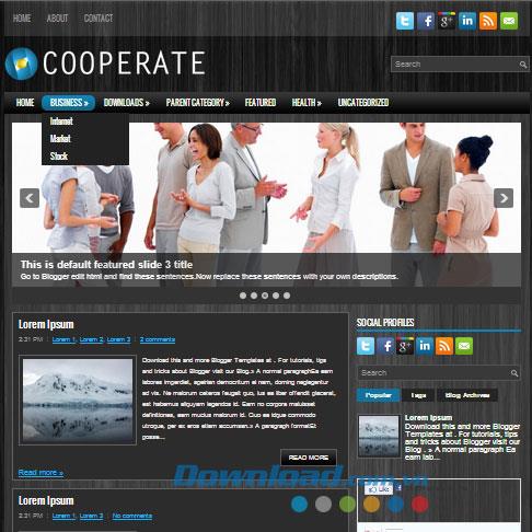 Kooperieren - Kostenlose Vorlage für die Zusammenarbeit für Blogger