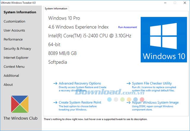 Ultimate Windows Tweaker 5.1 for windows download