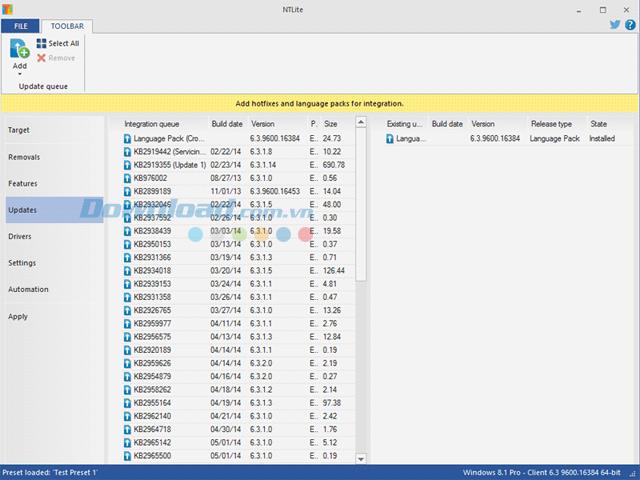 NTLite 1.9.0.7501 - Passen Sie die ISO-Datei für die Windows-Installation an