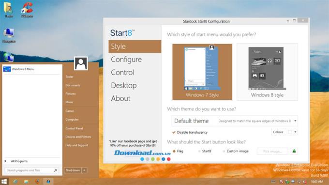 Start8 1.50 - Erstellen Sie eine Startschaltfläche unter Windows 8