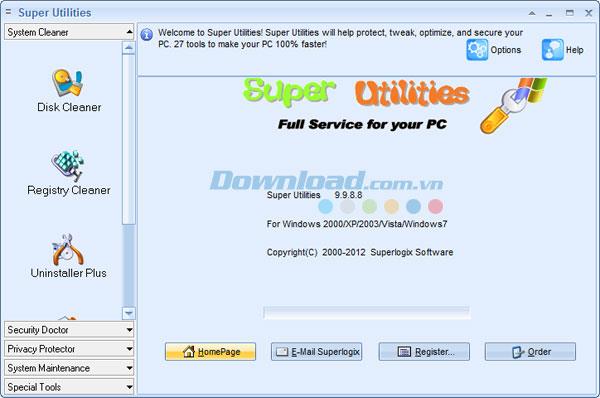 Super Utilities 9.9.68 - Reparieren und beschleunigen Sie den PC