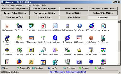 NirLauncher 1.23.24 - Eine Reihe von Dienstprogrammen für Windows