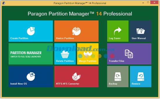 Paragon Partition Manager Professional 10.1.21.236 - Professionelle Partitionsverwaltungsanwendung
