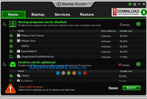 Anvi Startup Booster 1.0.51 - Dienstprogramm zur Beschleunigung des Computer-Starts