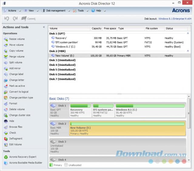 Acronis Disk Director 12.5.0.163 - Software zur Verwaltung von Festplatten und Daten