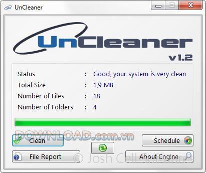 UnCleaner 1.7 - Löschen Sie nicht benötigte Dateien