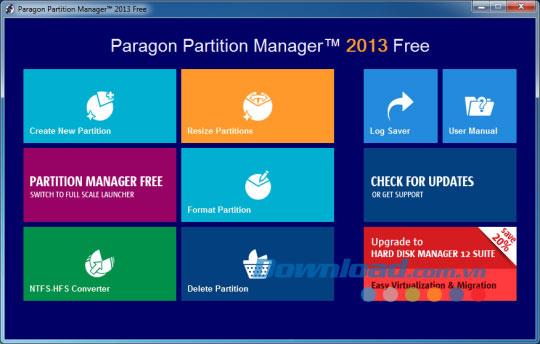 Paragon Partition Manager Free Edition 2013 - Kostenloser Partitionsmanager