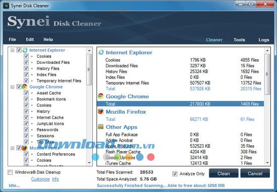 Synei Disk Cleaner 1.19 - Kostenloses Tool zur Datenträgerreinigung