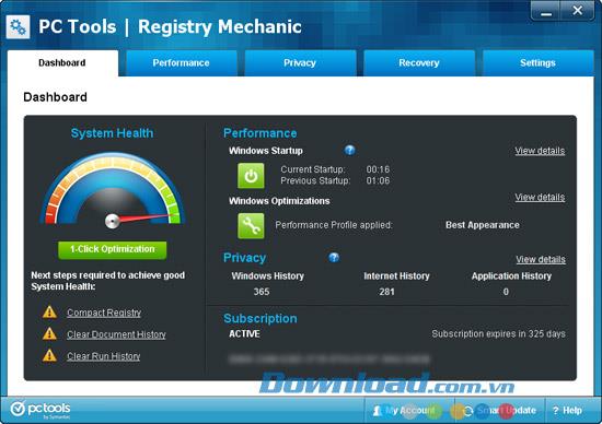 PC Tools Registry Mechanic 11.1.0.214 - Optimización del rendimiento de la PC