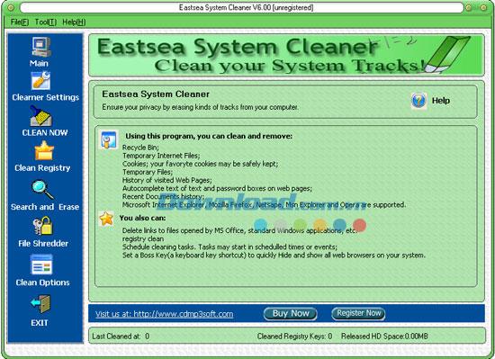 Eastsea System Cleaner 6.1 - Ein schnelles Dienstprogramm zur Systemreinigung