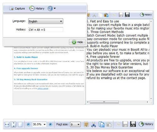 Bildschirm OCR 10.4 - Software zur Identifizierung von Auszügen auf dem Bildschirm