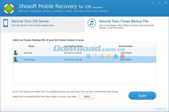 Jihosoft Mobile Recovery für iOS 5.2.0.2 - Datenwiederherstellung für iPhone / iPad