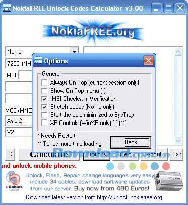 NokiaFree Unlock Codes Calculator 3.10 - Das Programm zum Entsperren des Telefons