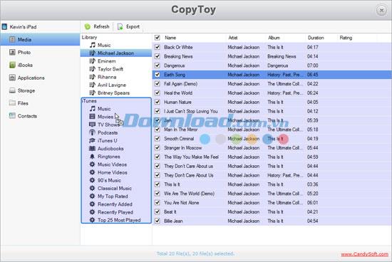 CopyToy 9.0 - Kopieren Sie Daten vom iPod auf den Computer