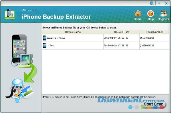 iStonsoft iPhone Backup Extractor 2.1.4 - Daten auf dem iPhone wiederherstellen
