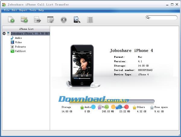 Joboshare iPhone Anruflistenübertragung 3.2.3 - Sichern Sie die Anrufliste auf dem iPhone