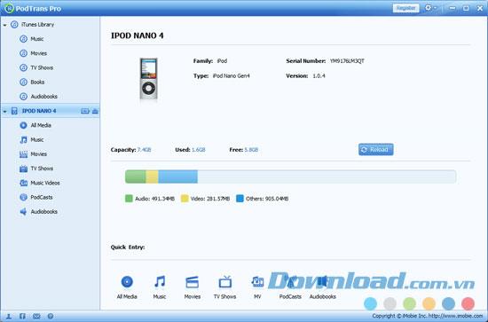 PodTrans Pro 3.3.0 - Kopieren Sie Musik vom iPod auf iTunes und PC
