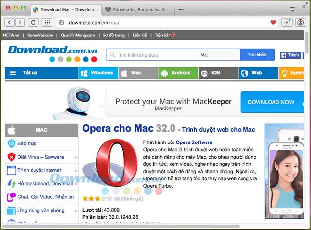 Opera für Mac 73.0.3856.329 - Webbrowser für Mac