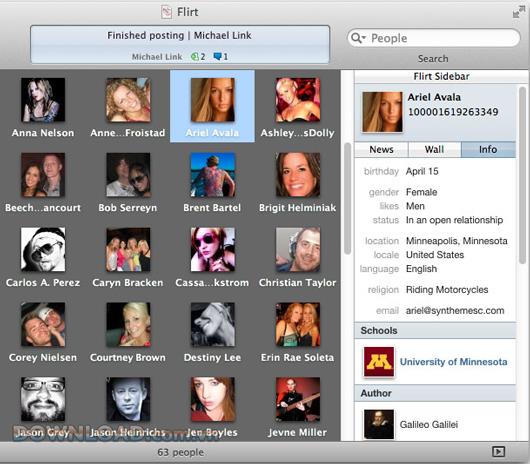Flirt Pro forMac-Facebookアカウントを管理する