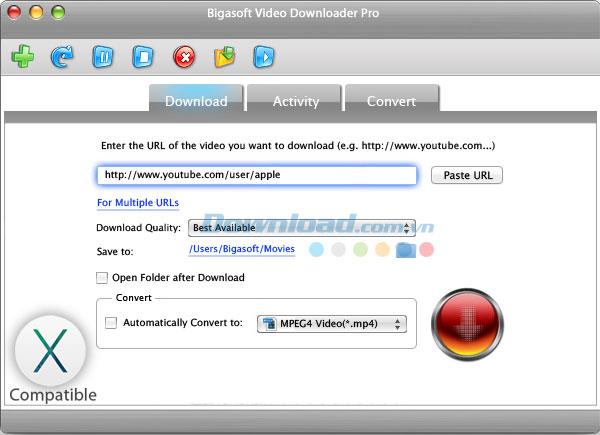 Bigasoft Video Downloader Pro für Mac 3.8.10 - Laden Sie Videos online auf den Mac herunter und konvertieren Sie sie
