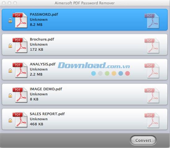 Aimersoft PDF Password Remover für Mac 1.0 - Entfernen Sie den Passwortschutz aus PDF-Dateien