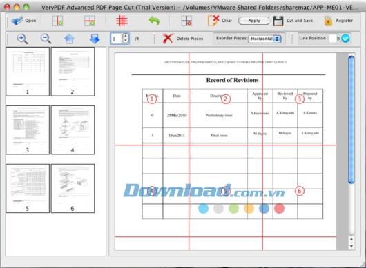 VeryPDF Advanced PDF Page Cut für Mac 2.0 - Schneiden Sie Seiten in PDF-Dateien unter Mac OS X.