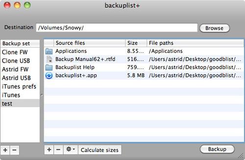 Backuplist + für Mac