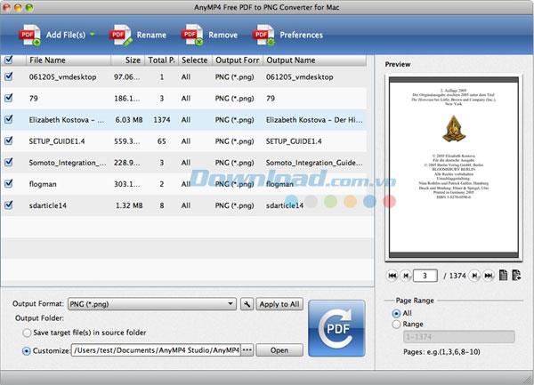 AnyMP4 Free Mac PDF zu PNG Converter 3.0.6 - Free PDF zu PNG Converter