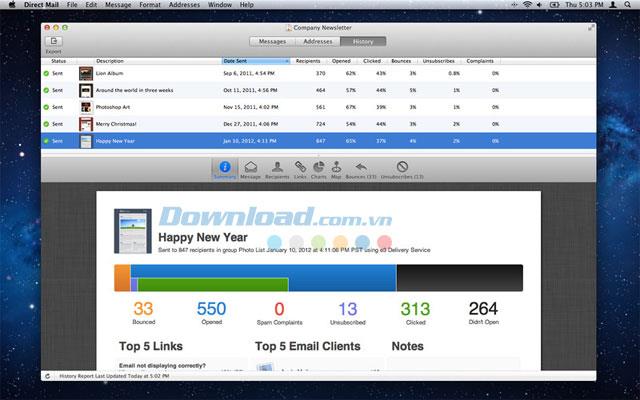 Direct Mail für Mac 4.1 - Ein Tool zum Erstellen und Verwalten von E-Mail-Marketingkampagnen
