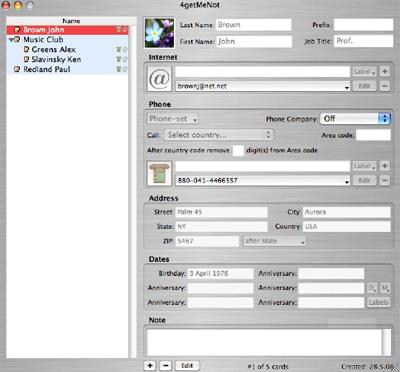 4getMeNot für Mac 4.1.6 - Software zur Speicherung persönlicher Informationen