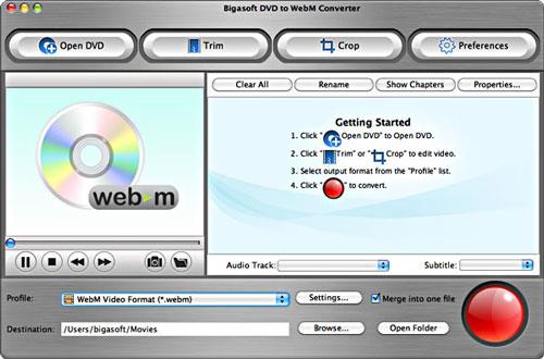 Bigasoft DVD zu WebM Converter für Mac