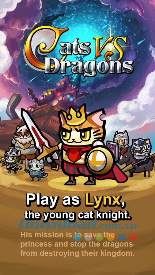 Cats vs Dragons für Android 1.0.3 - Spiel zum Schutz der Stadt für Android