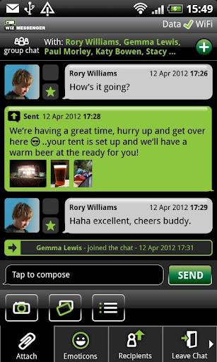 WIZ Messenger für Android - Anwendung zum Senden von SMS-Nachrichten