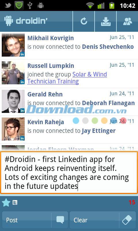 Droidin für Android 4.2.1-10 - Greifen Sie auf soziale Netzwerke auf Android zu