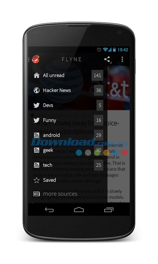 Flyne für Android 1.0 - Aktualisiere Neuigkeiten auf Android