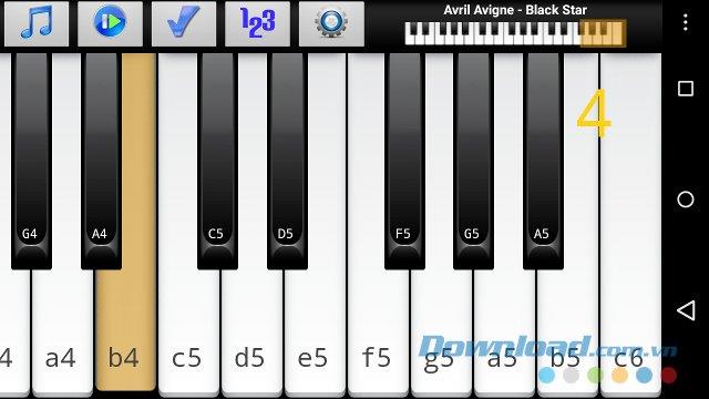 Piano Melody Free für Android - Anwendung zum Erlernen des Klavierspielens auf Android