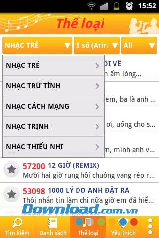 Karaoke Vietnam Arirang pour Android 2.2 - Logiciel de recherche de chansons de karaoké