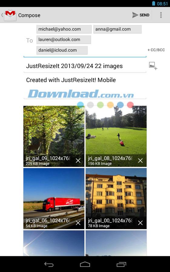 JustResizeIt pour Android 2.1.0 - Modifier la taille de la photo sur Android