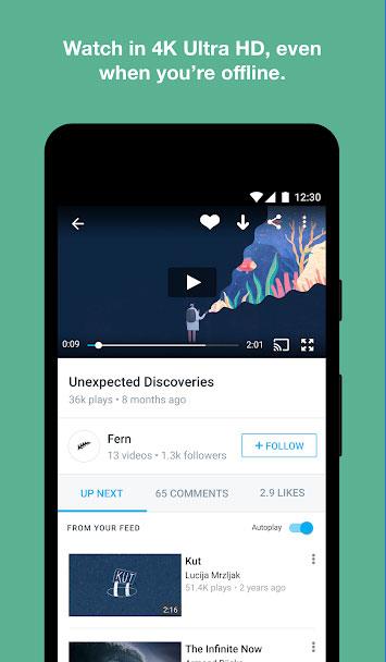 Vimeo para Android: vea videos sin anuncios